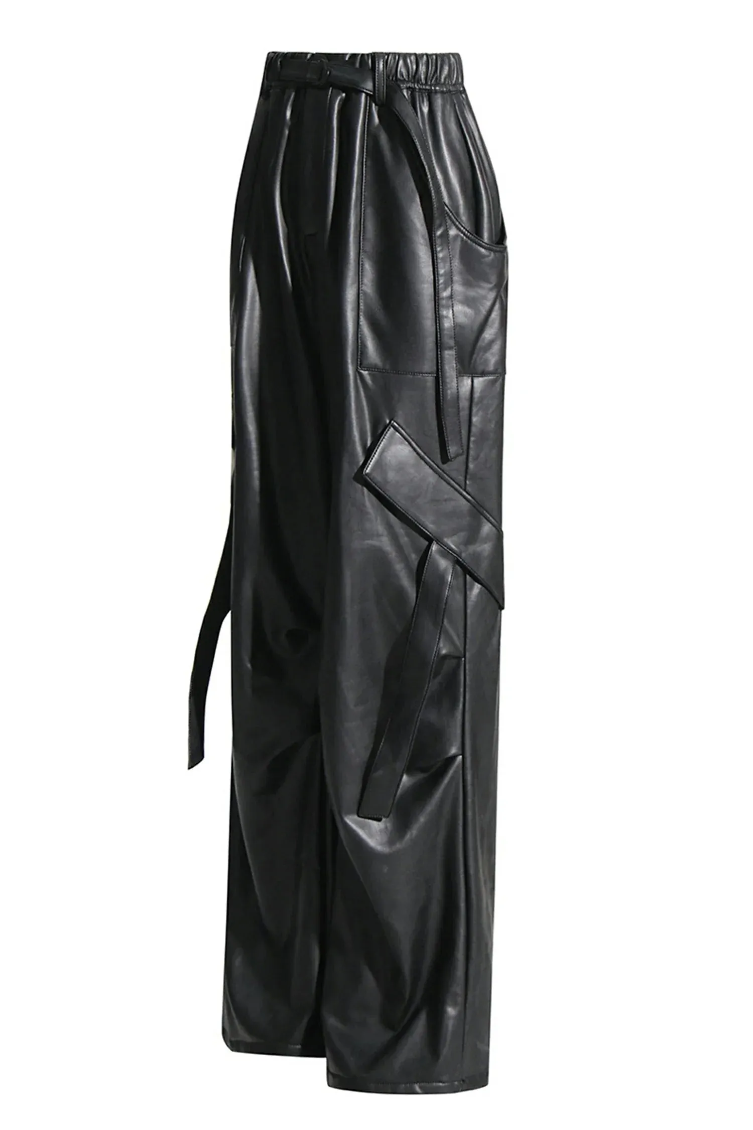 Adalee Wide Leg PU Leather Pants