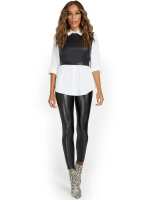 Allover Faux-Leather Legging