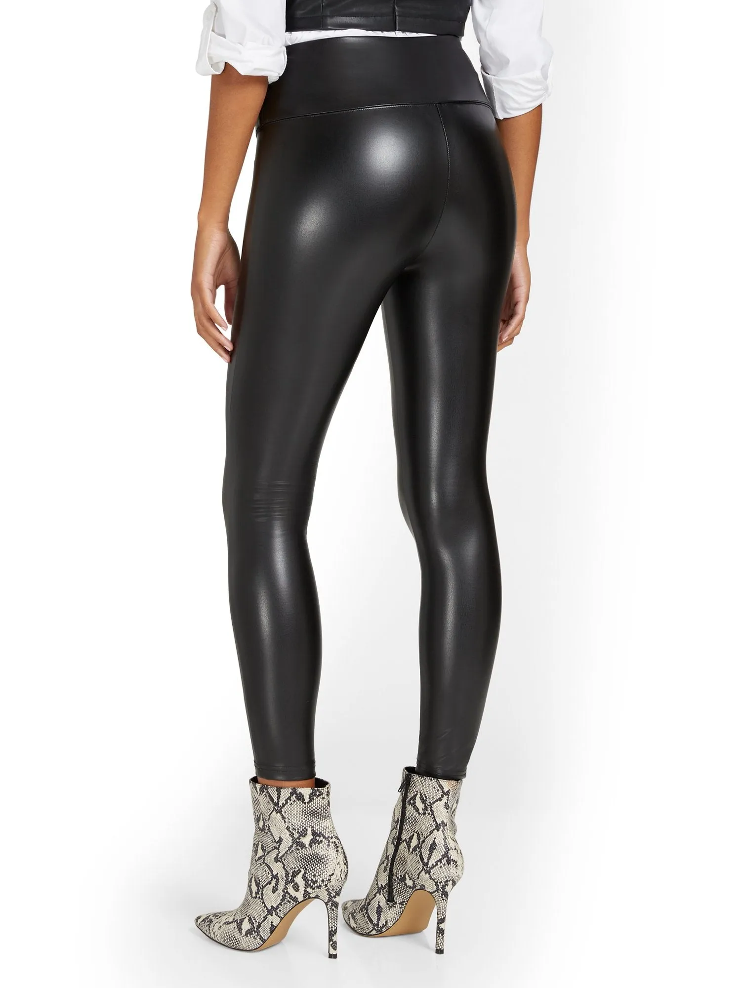Allover Faux-Leather Legging