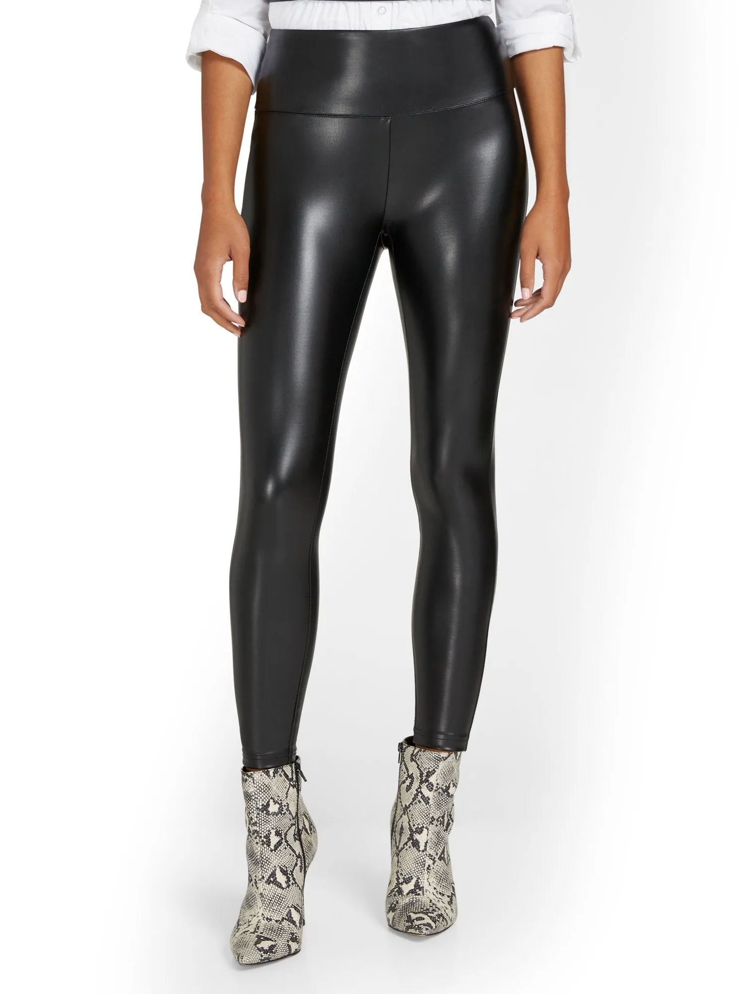 Allover Faux-Leather Legging