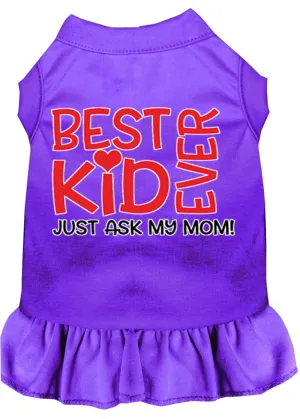 Ask My Mom Screen Print Dog Dress Purple Sm (10)