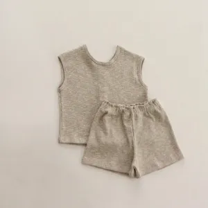 Baby's Cotton Tank Top with Shorts Set (3 Colors)