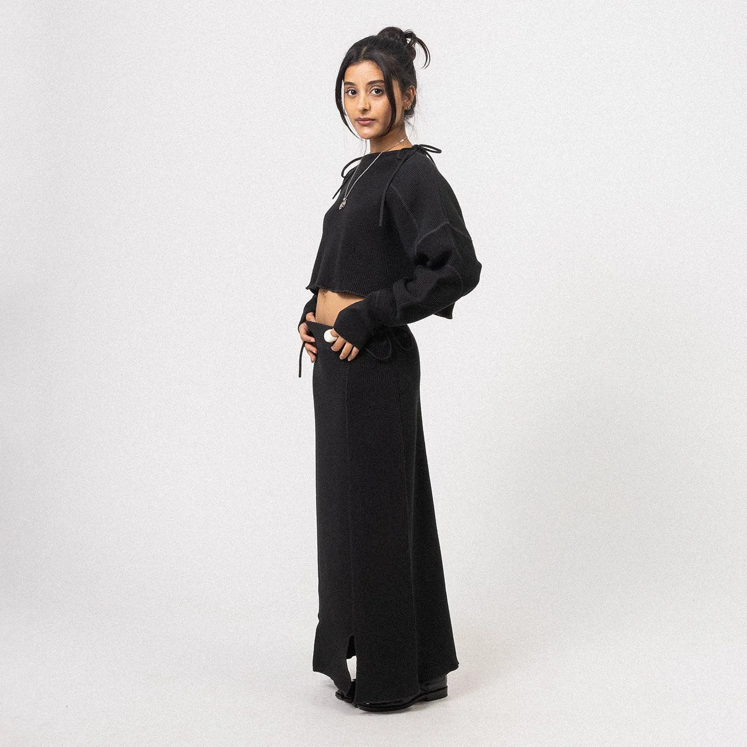 [BEAMS BOY] G.MIL KNIT SKIRT _ BLACK