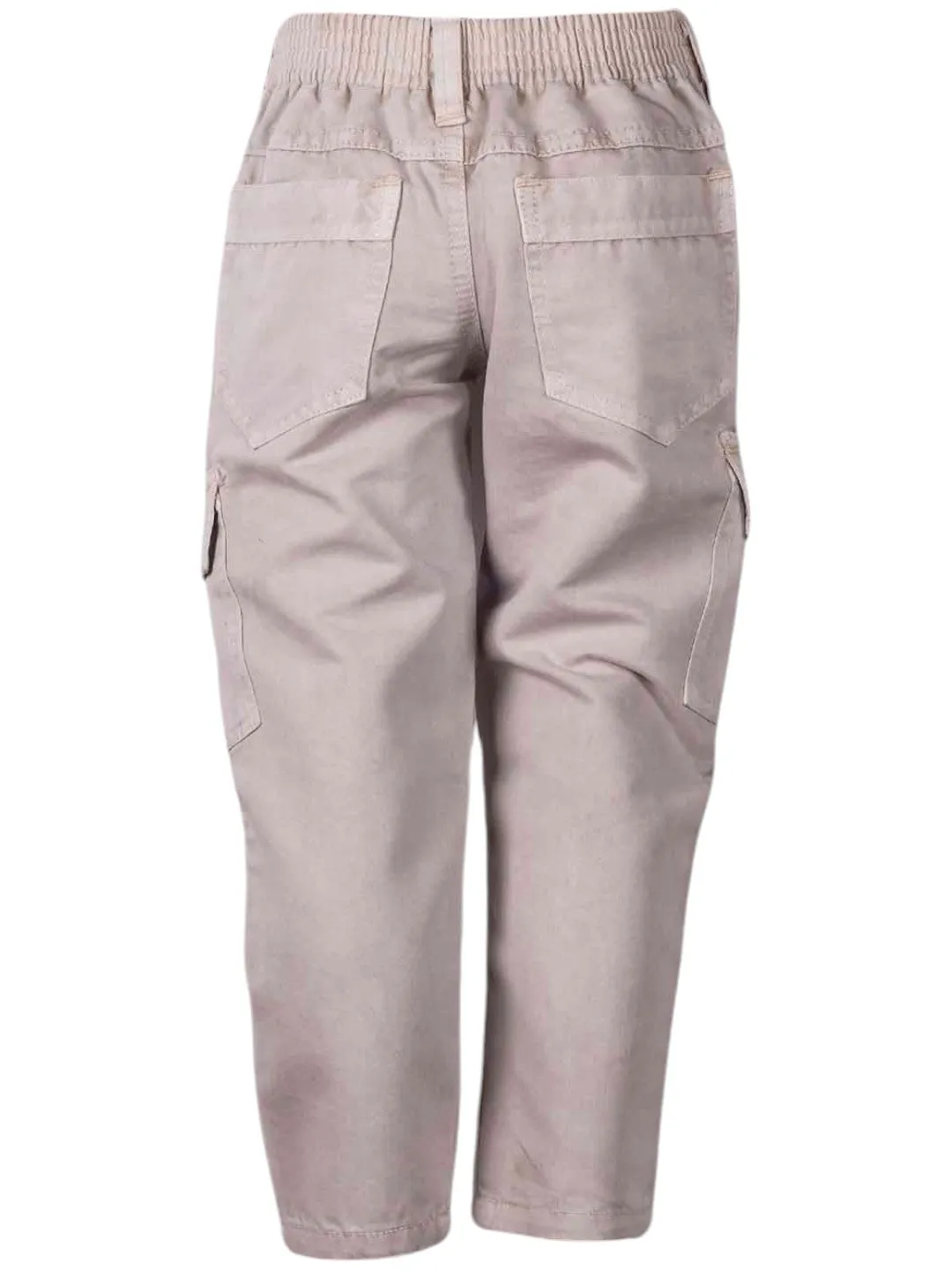Boys' Beige Cargo Pants with Utility Pockets