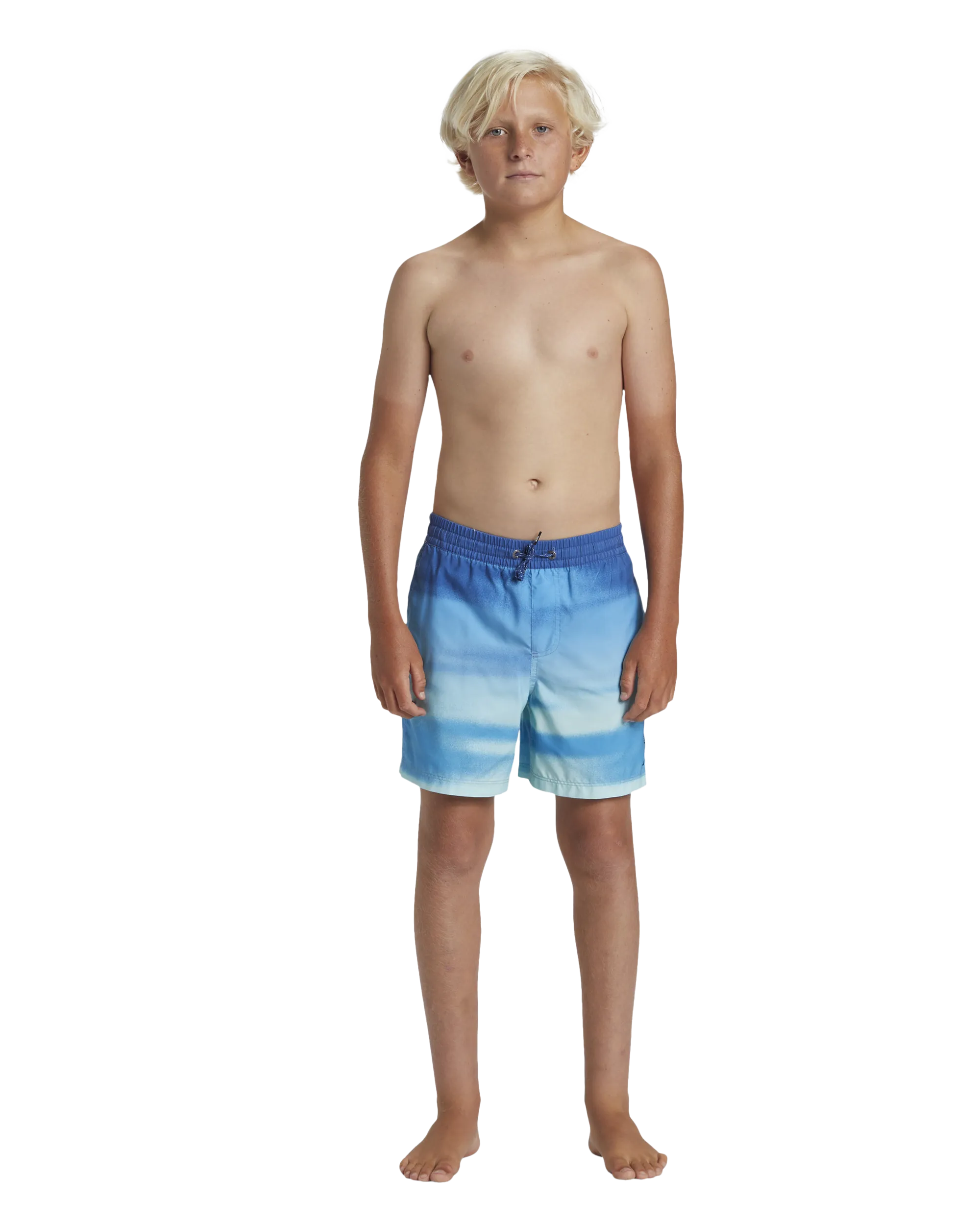 Boys Everyday Fade Volley Shorts in Monaco Blue