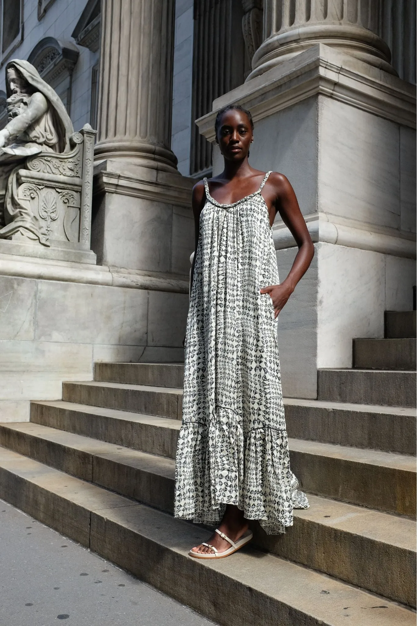 CABO DRESS | ILLUSION BLOCK PRINT