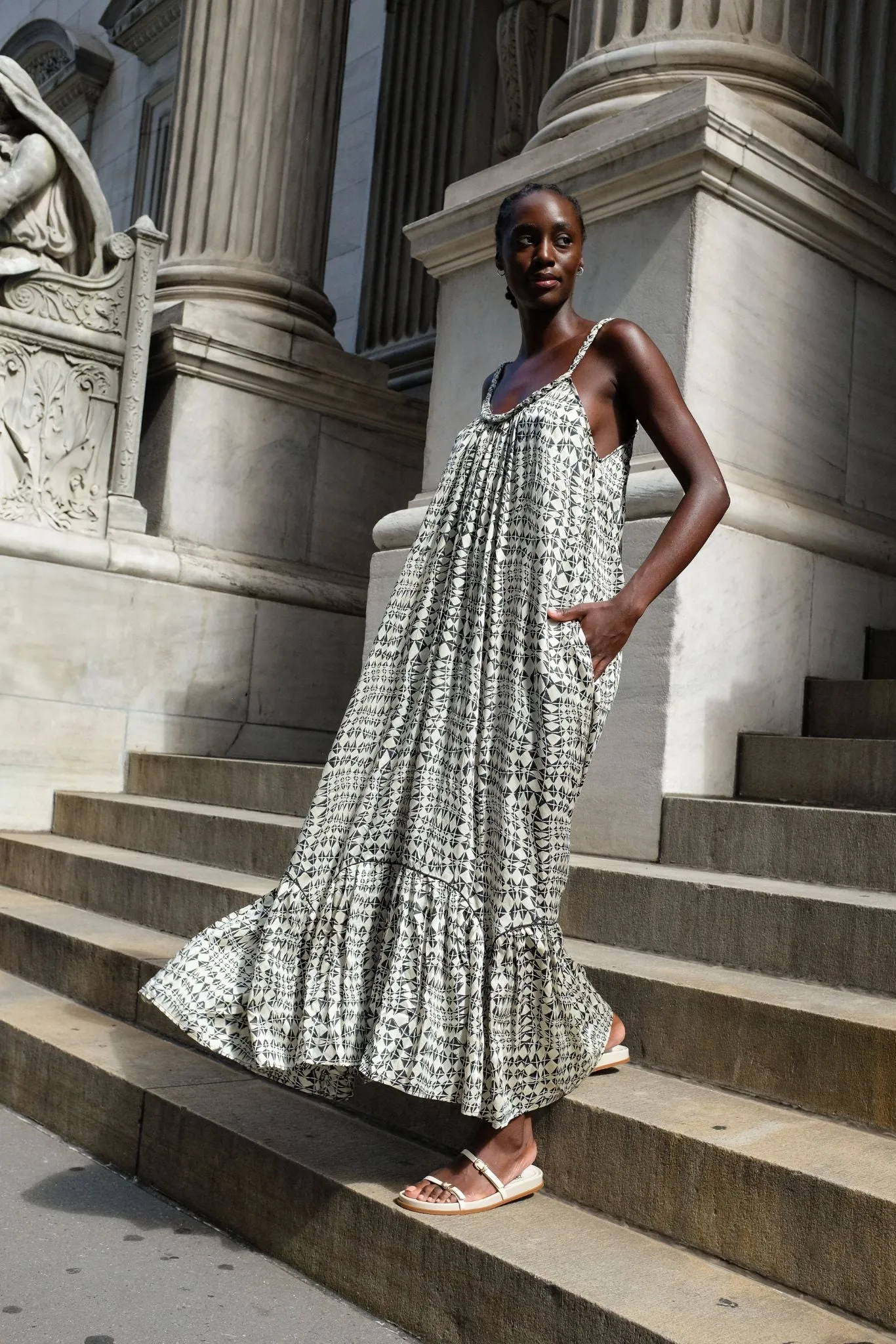 CABO DRESS | ILLUSION BLOCK PRINT