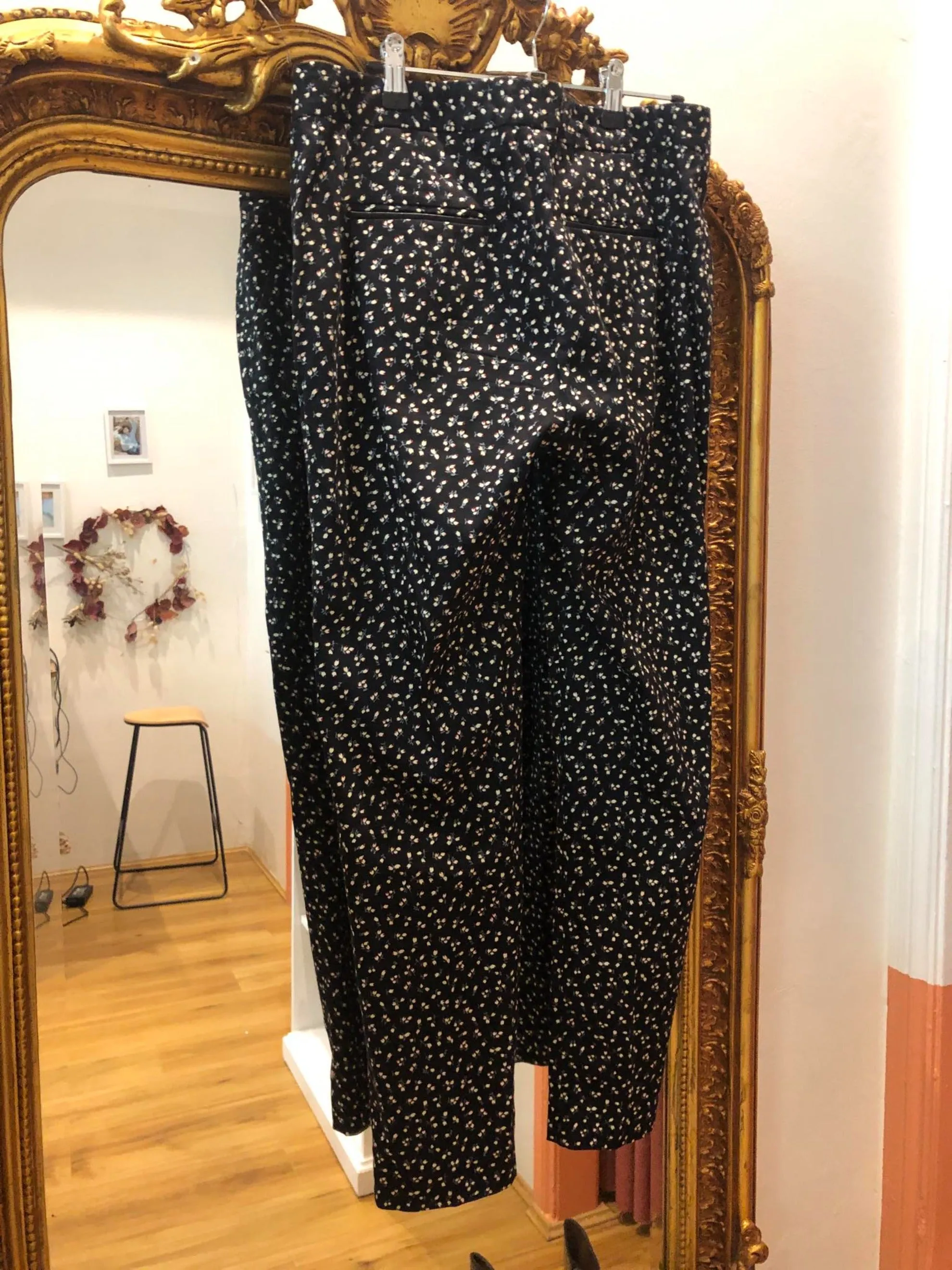Caroll Black Floral Pants
