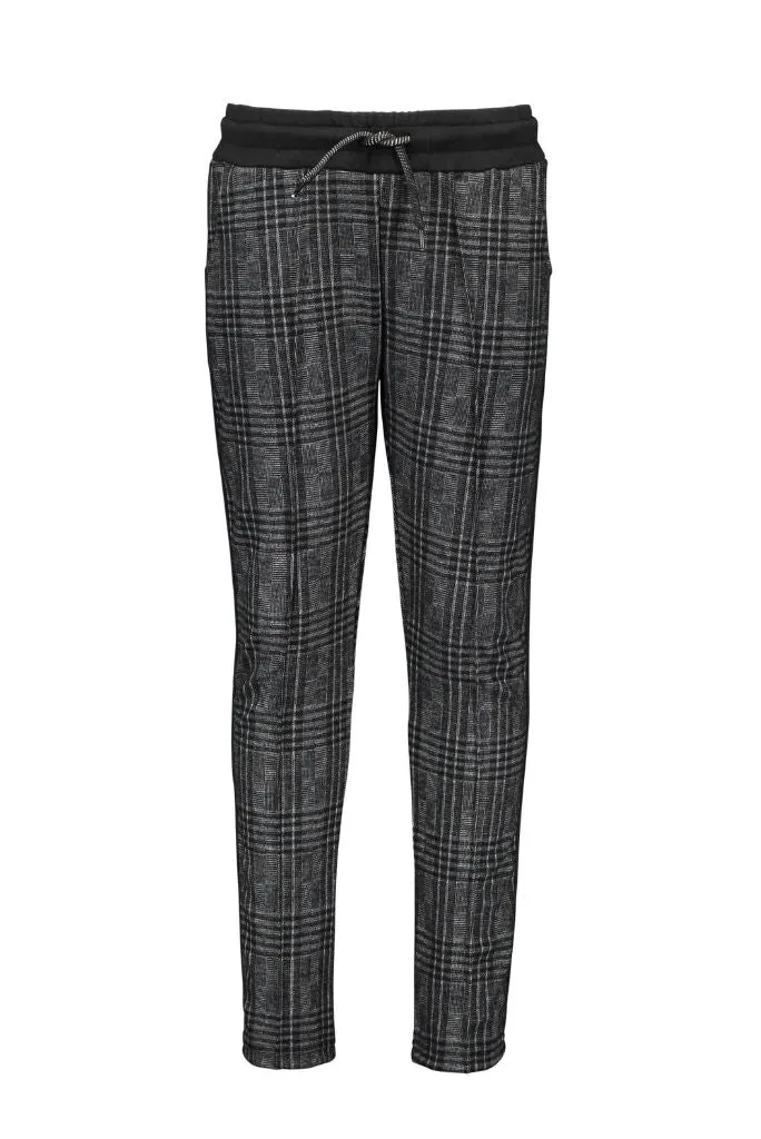 Check Pants with Contrast Tape