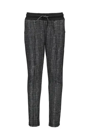 Check Pants with Contrast Tape