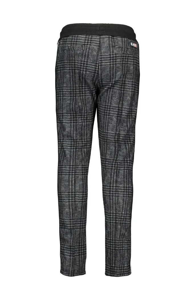 Check Pants with Contrast Tape