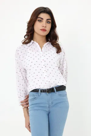 CHIC BUTTON DOWN SHIRT-WHITE