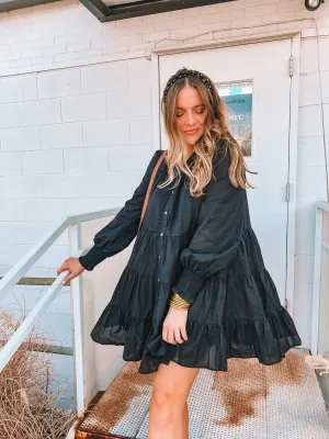 collared button down mini dress - available in two colors