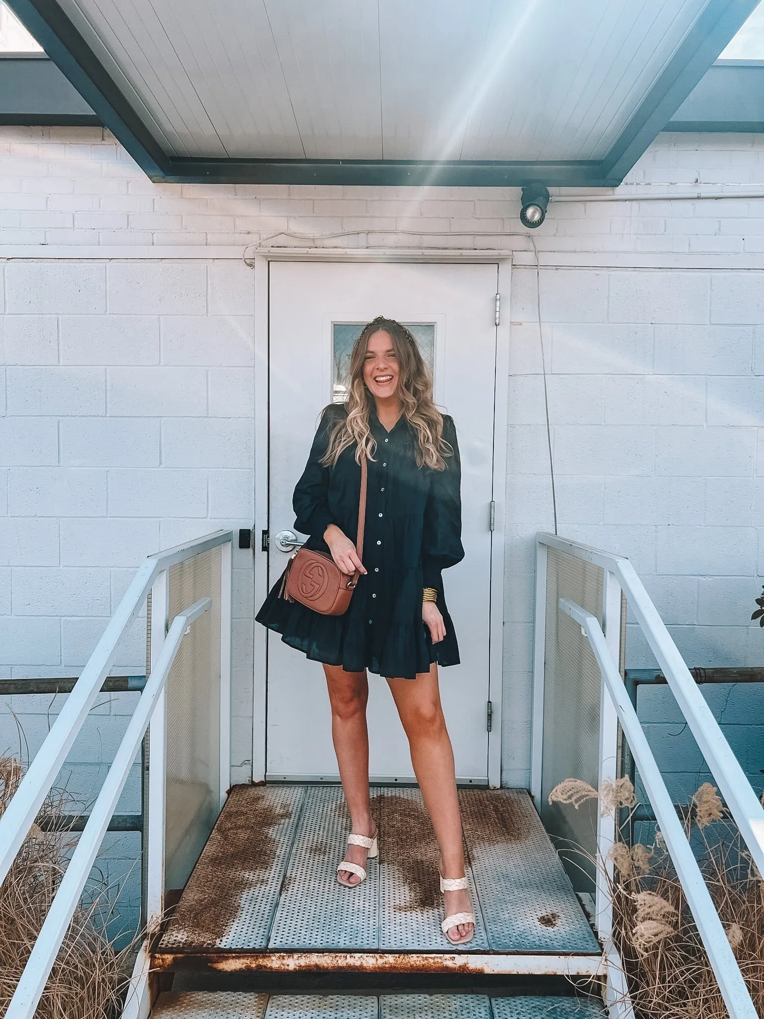 collared button down mini dress - available in two colors