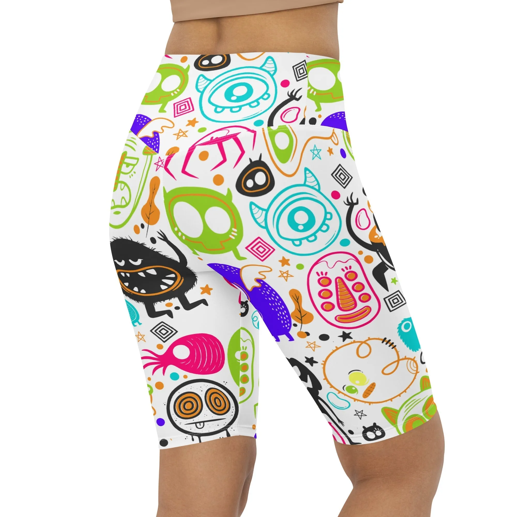 Colorful Doodles Biker Shorts