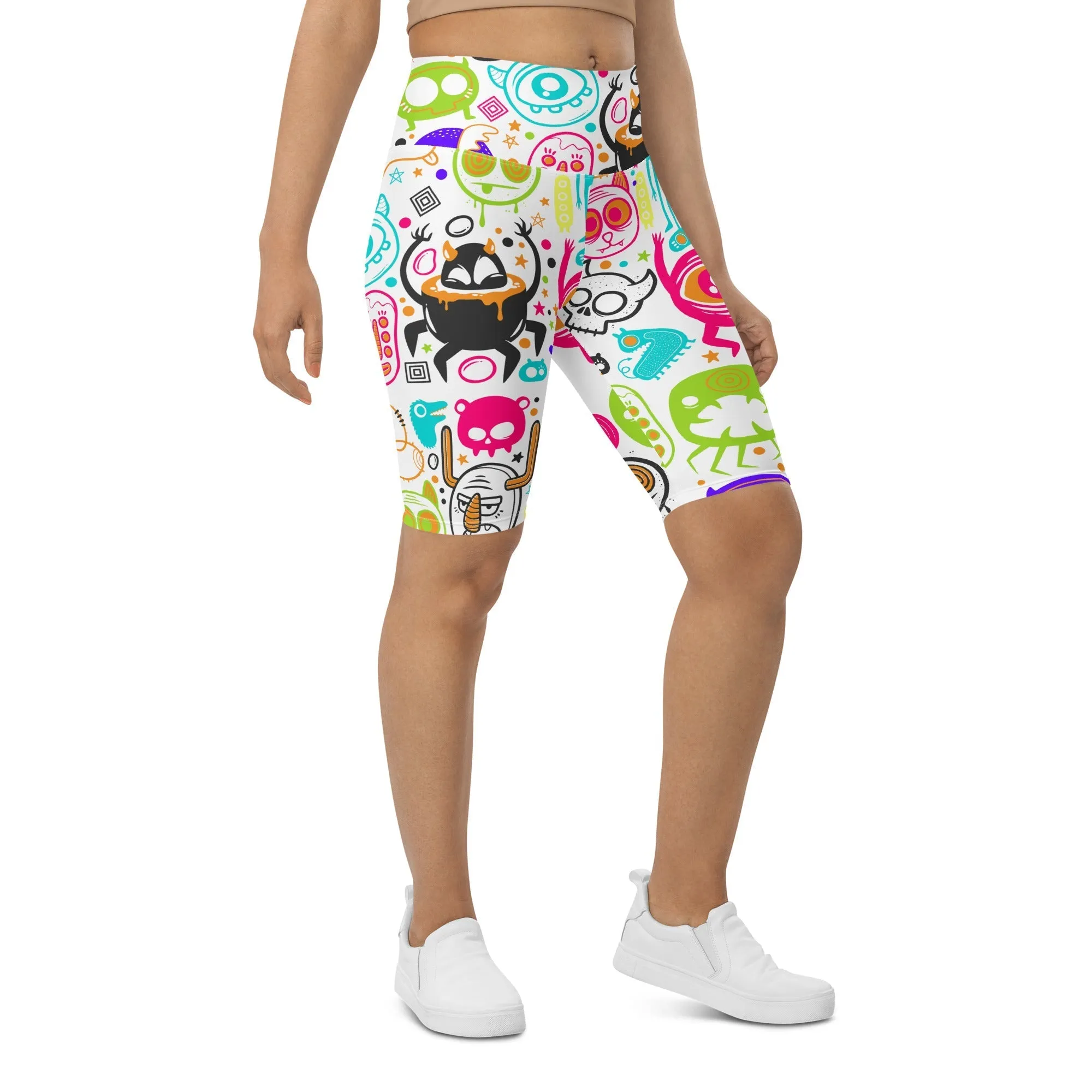 Colorful Doodles Biker Shorts