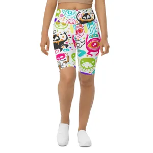 Colorful Doodles Biker Shorts