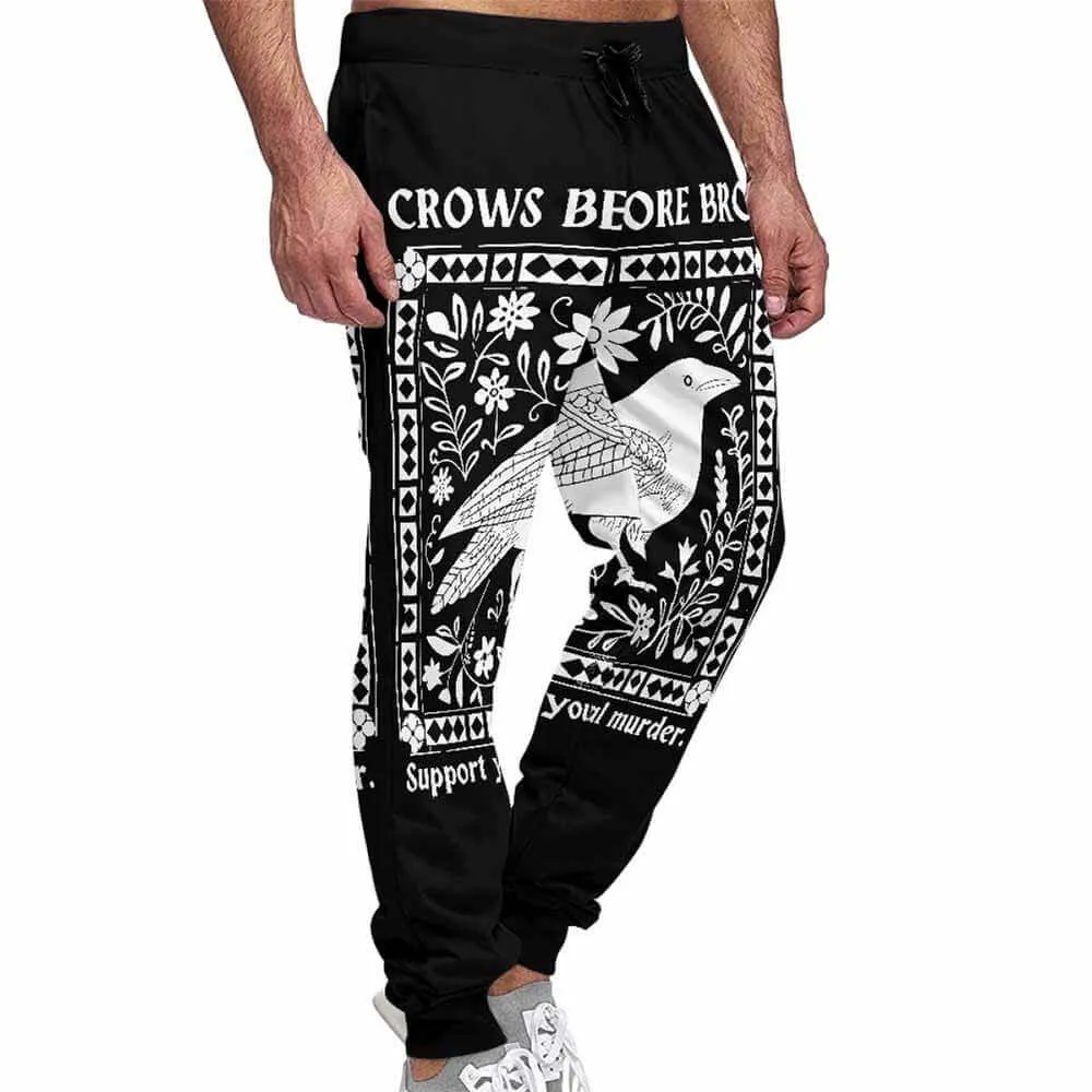 Crows Before Bros Casual Elastic Drawstring Pants