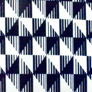 Dark Navy-White Diamond Geometry Stretch Polyester ITY Knit Fabric
