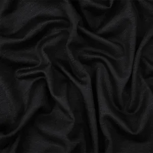 Deep Black Wool Stretch Spandex Jersey Knit Fabric
