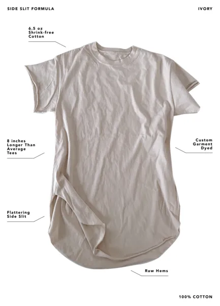 DESIGNER COFFEE SIDE SLIT TEE