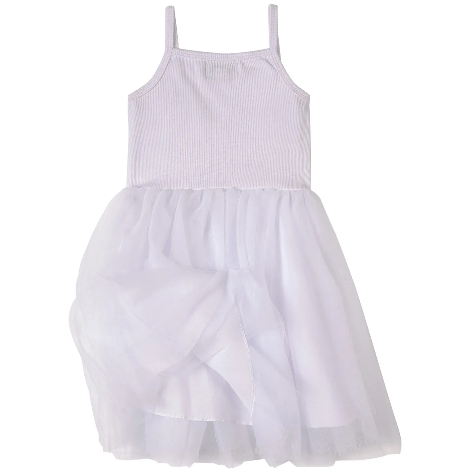 DOLLY by Le Petit Tom ® RIB COTTON TUTU DRESS white