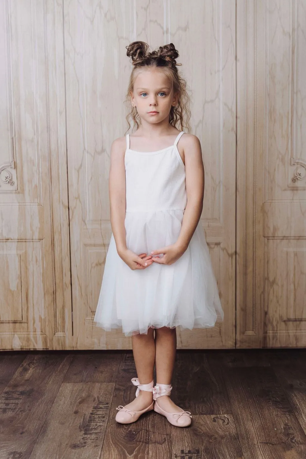 DOLLY by Le Petit Tom ® RIB COTTON TUTU DRESS white