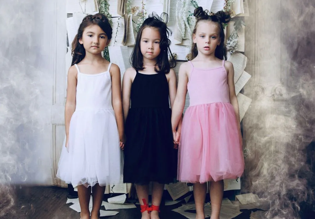 DOLLY by Le Petit Tom ® RIB COTTON TUTU DRESS white
