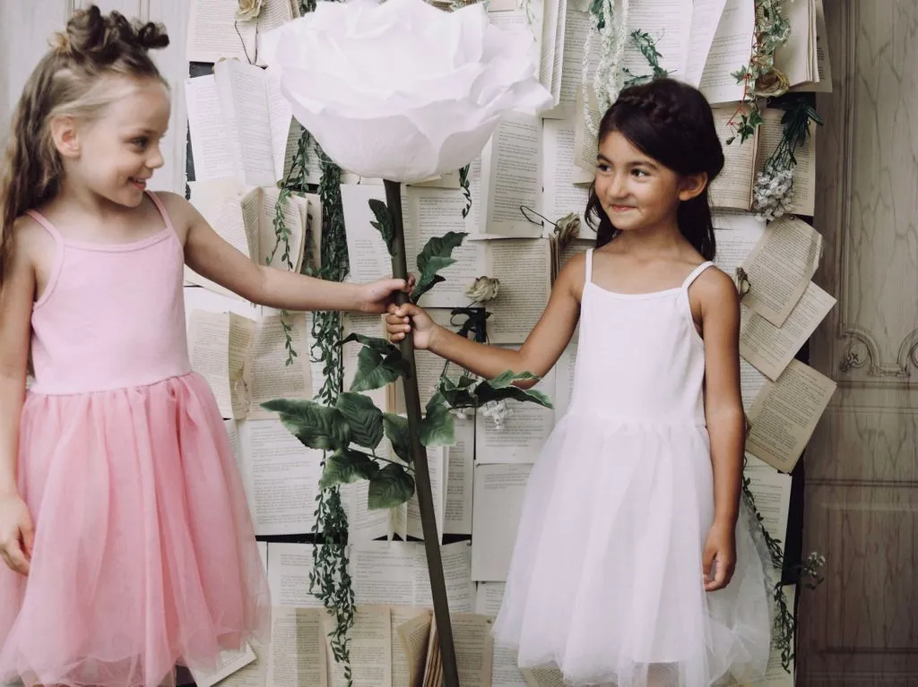 DOLLY by Le Petit Tom ® RIB COTTON TUTU DRESS white