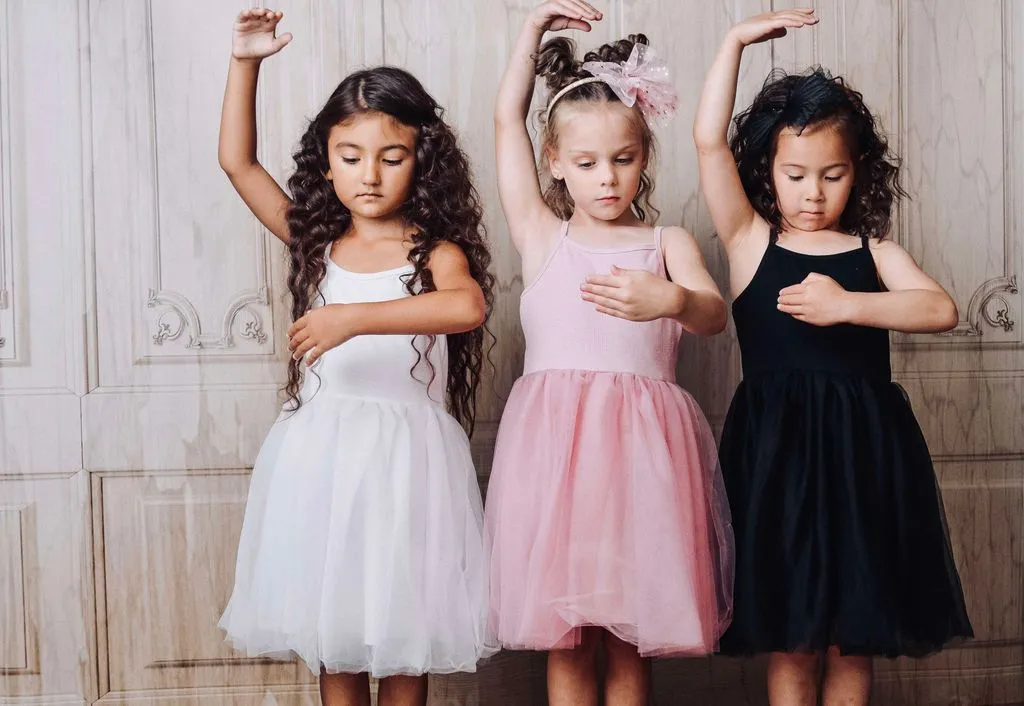 DOLLY by Le Petit Tom ® RIB COTTON TUTU DRESS white