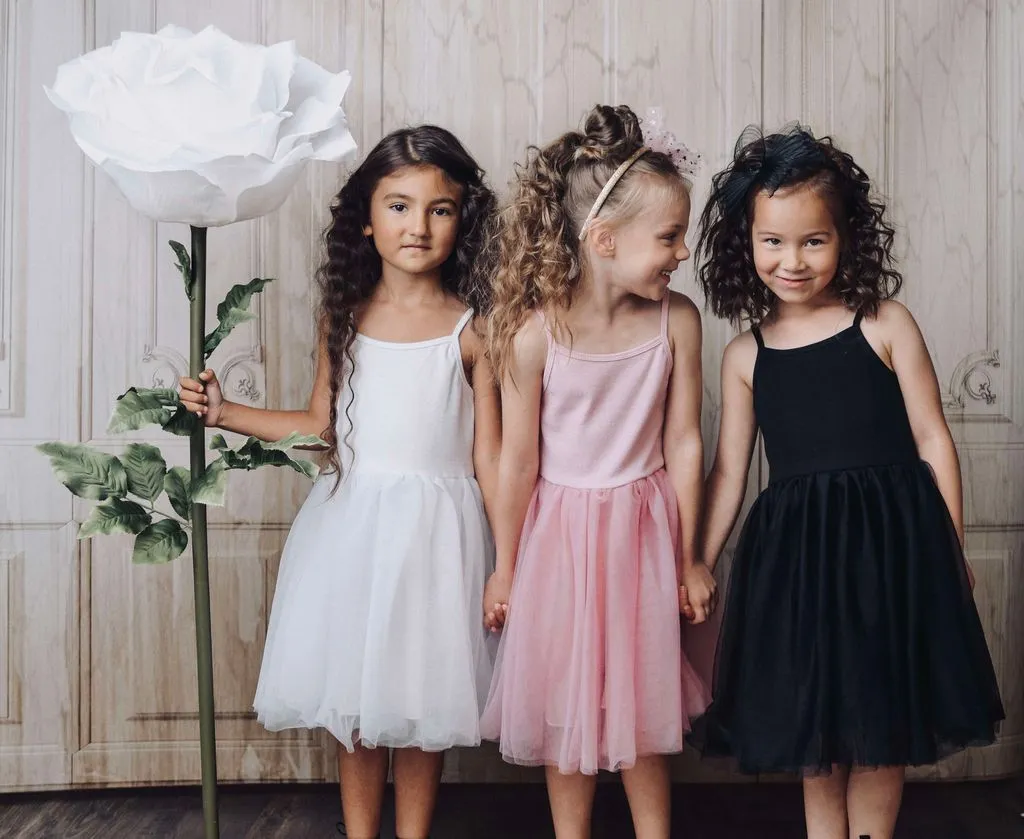 DOLLY by Le Petit Tom ® RIB COTTON TUTU DRESS white
