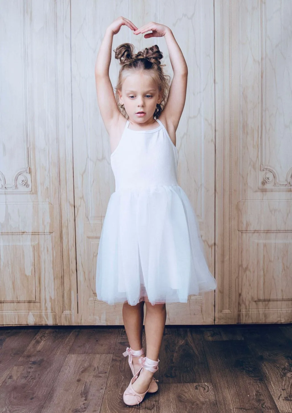 DOLLY by Le Petit Tom ® RIB COTTON TUTU DRESS white