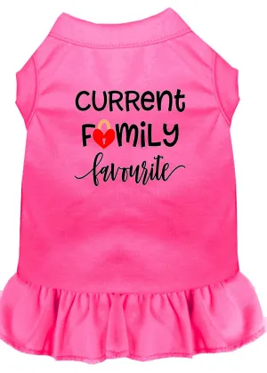 Family Favorite Screen Print Dog Dress Bright Pink 4x
