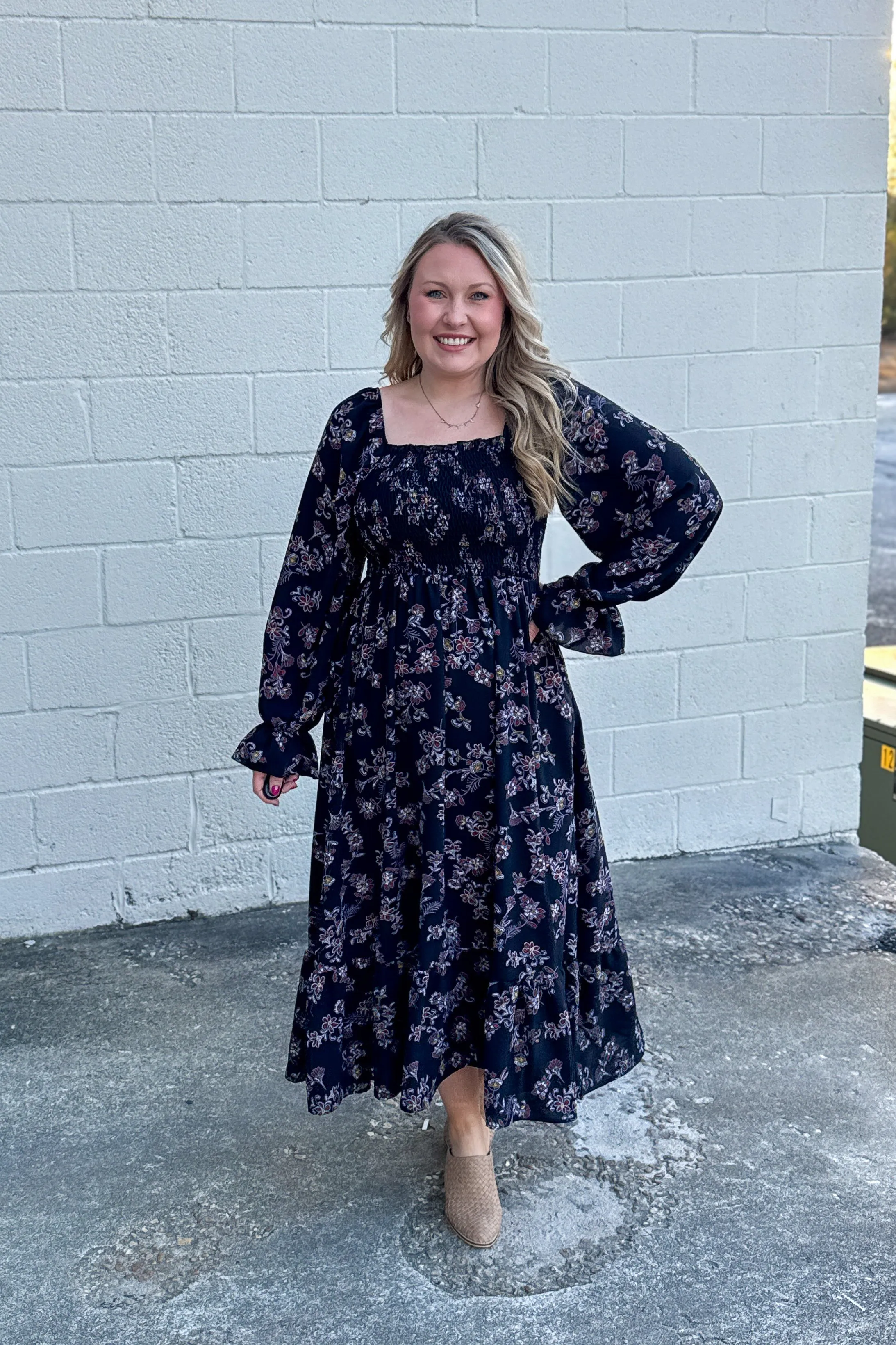 Friendly Florals Smocked Maxi Dress
