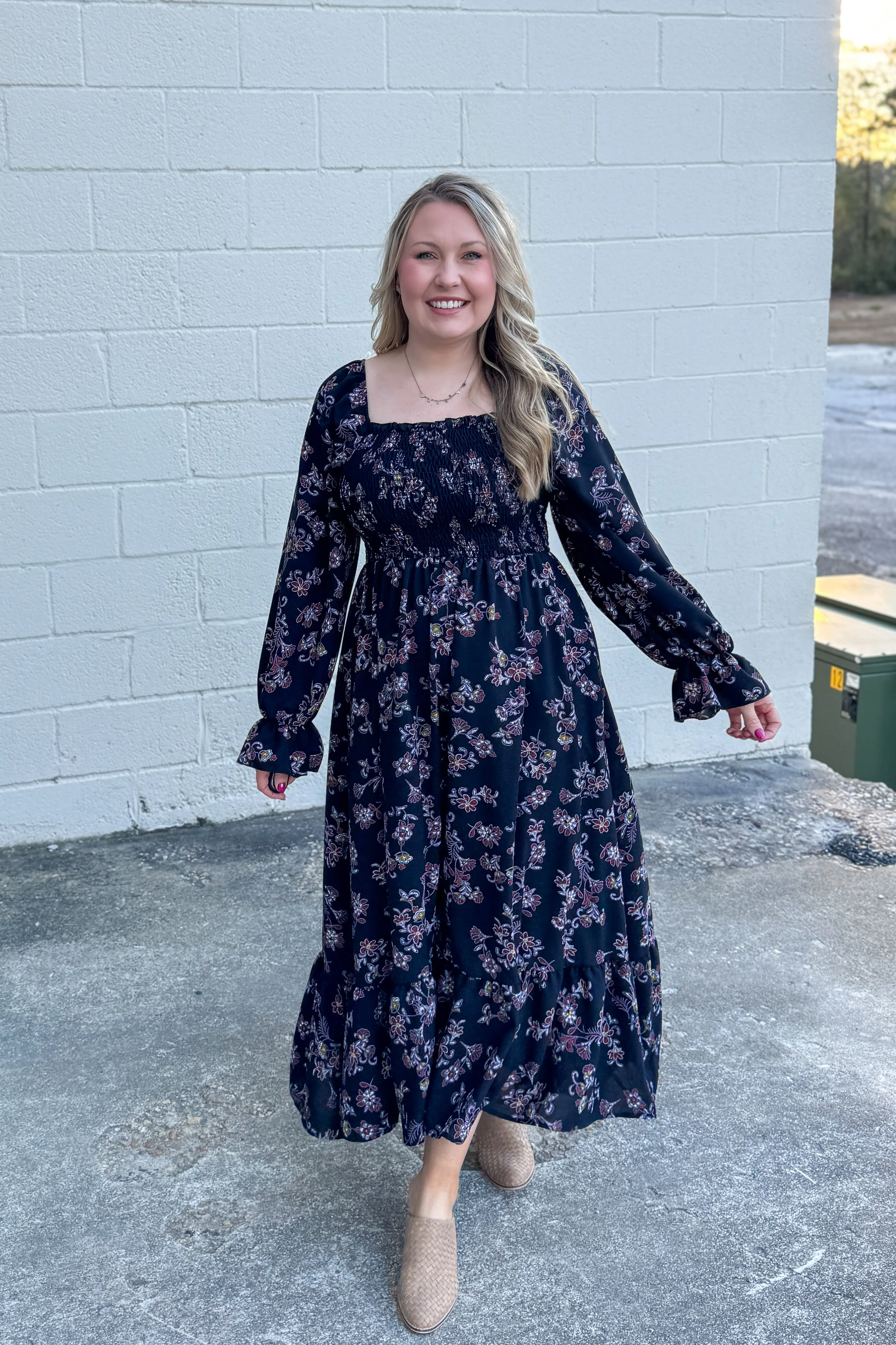 Friendly Florals Smocked Maxi Dress