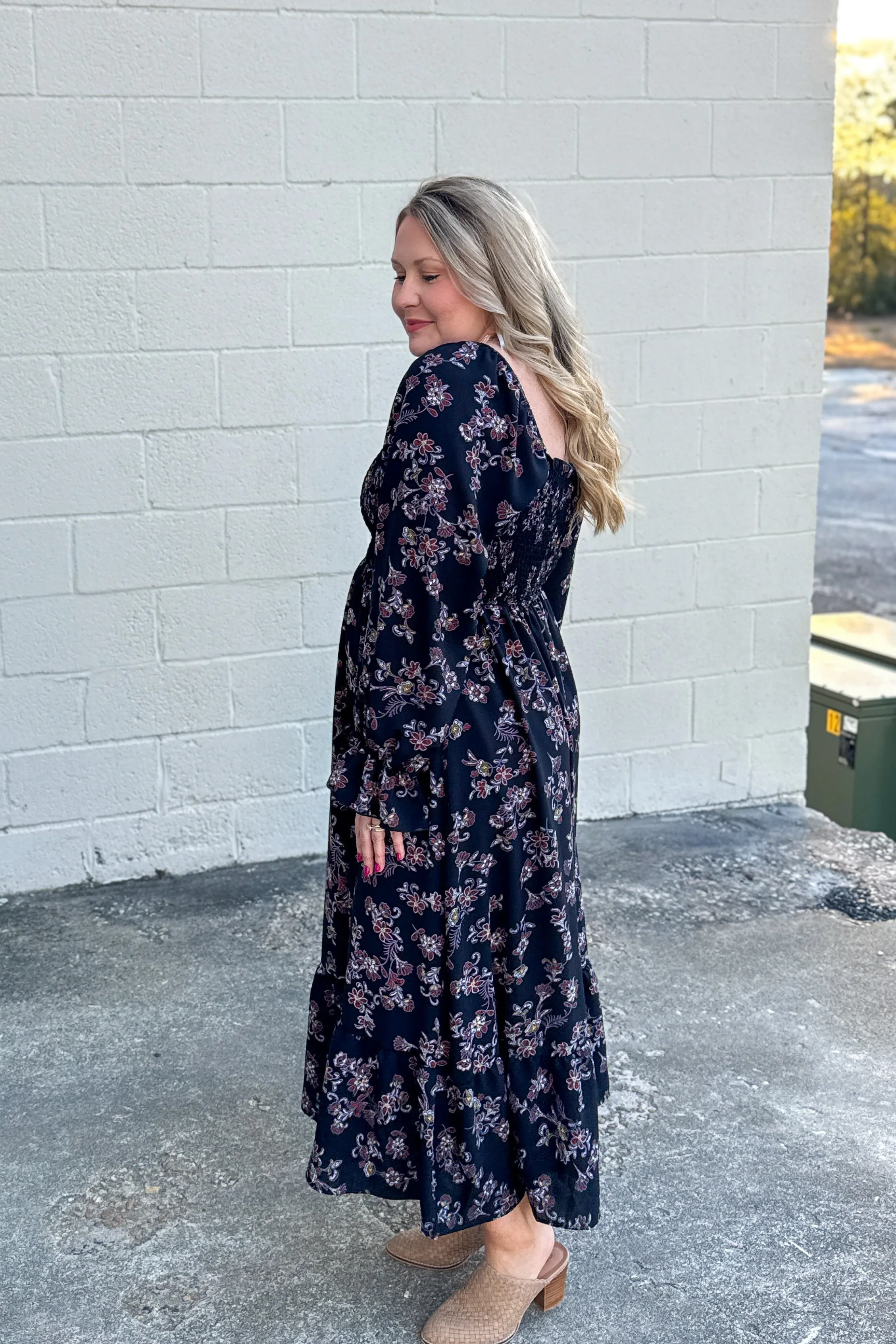 Friendly Florals Smocked Maxi Dress