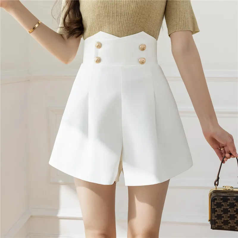 Golden Button High Waist Shorts