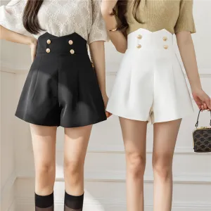 Golden Button High Waist Shorts