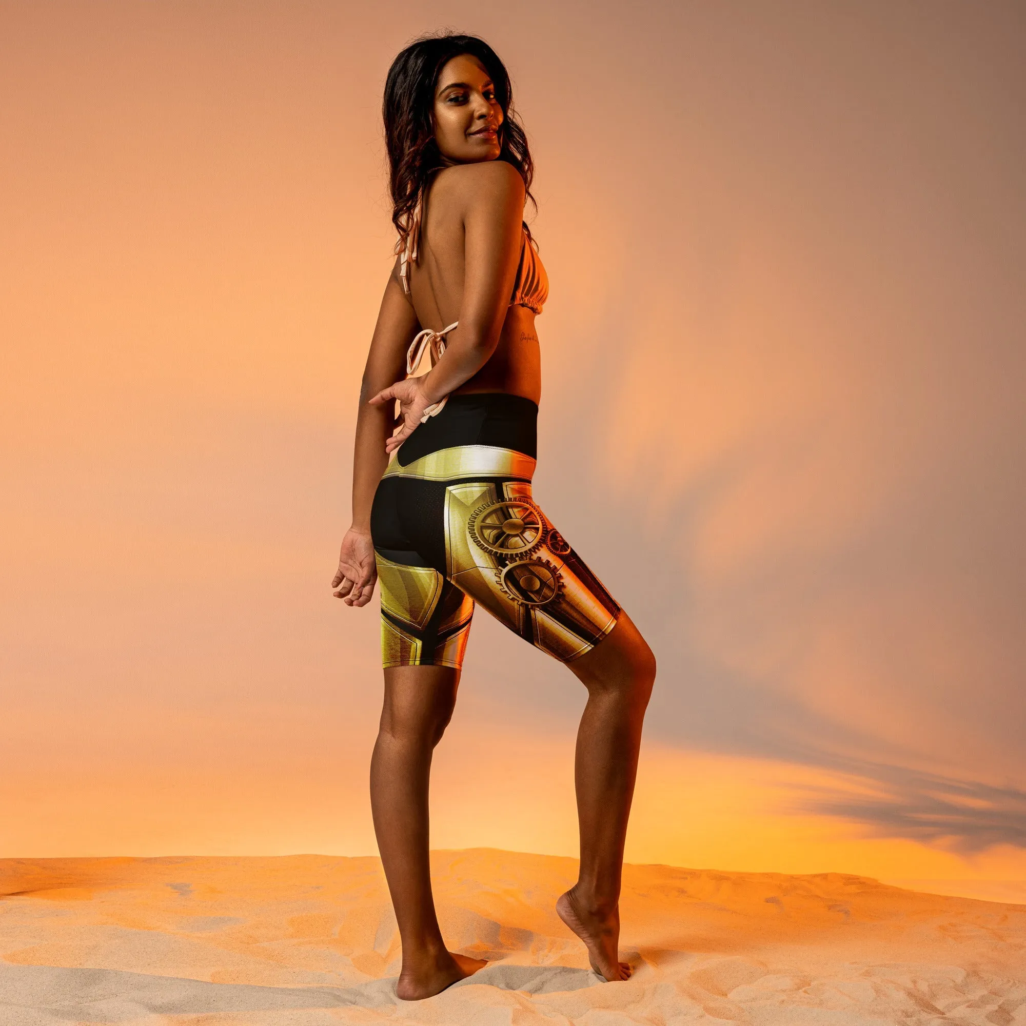 Golden Machine Biker Shorts