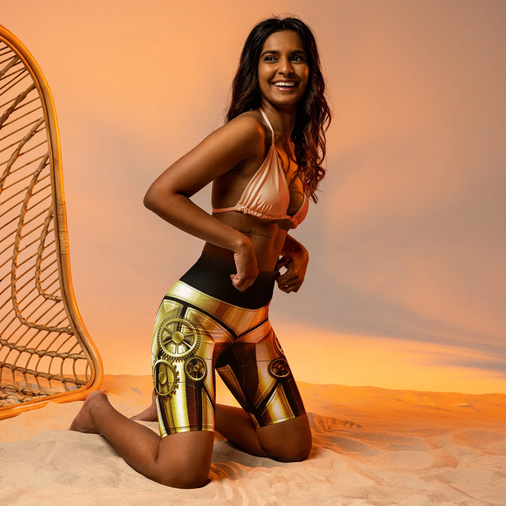 Golden Machine Biker Shorts