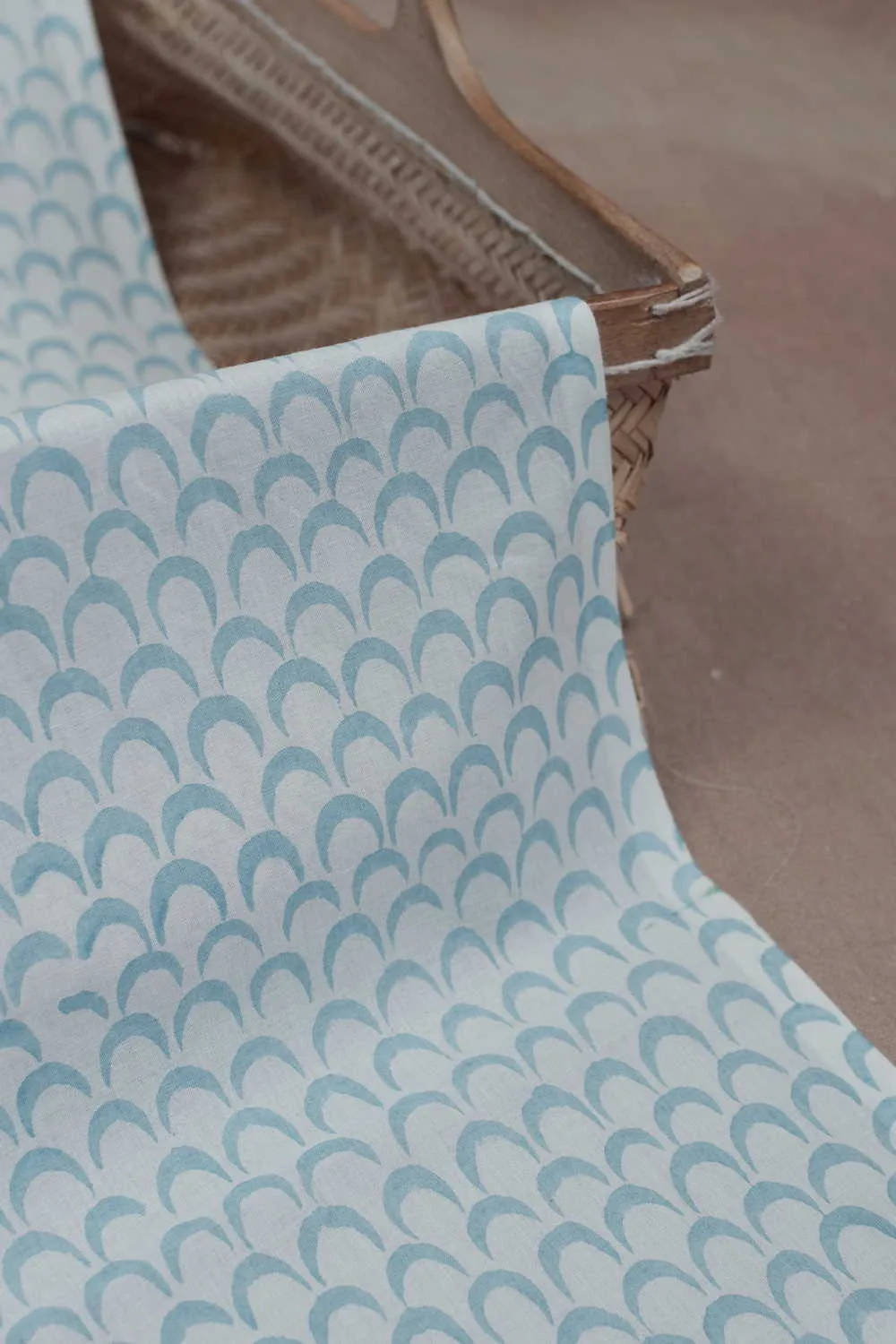 Half Moon Design Sanganeri Cotton Fabric