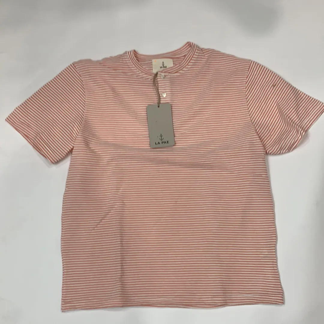 Henley Tee (Coral Stripe)