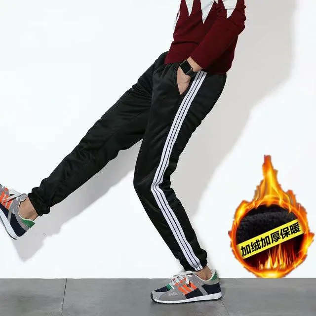 insPants Men Thick Korean Casual Pants Slim Look All-Matching Student Trendy Sporty Ankle-Length Pants
