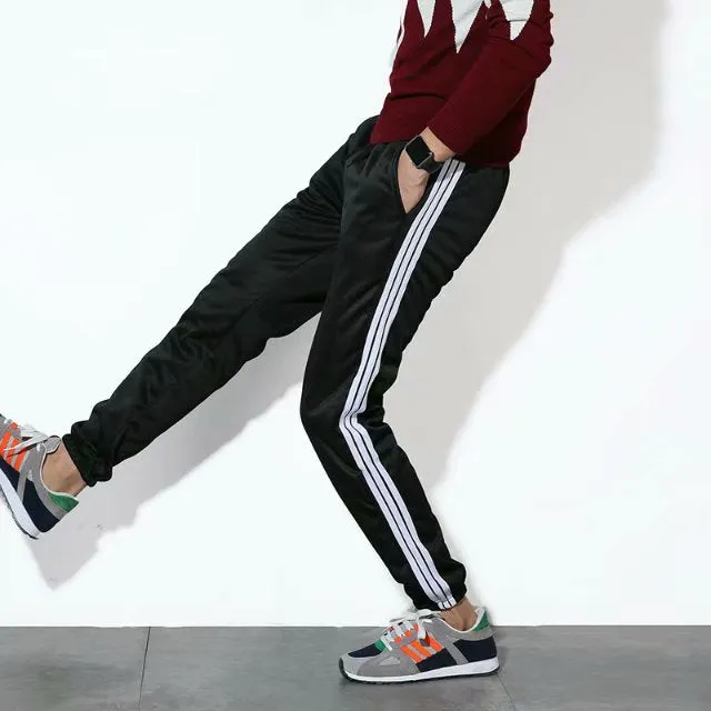 insPants Men Thick Korean Casual Pants Slim Look All-Matching Student Trendy Sporty Ankle-Length Pants