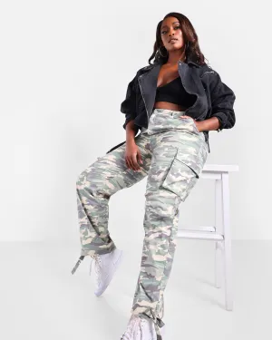 Jane Camo Fatigue Cargo Pants | Gray