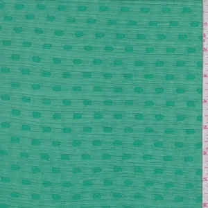 Kelly Green Dot Jacquard Crinkle Chiffon Fabric