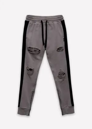 Konus Men's Side Strip French Terry Joggers in Gray