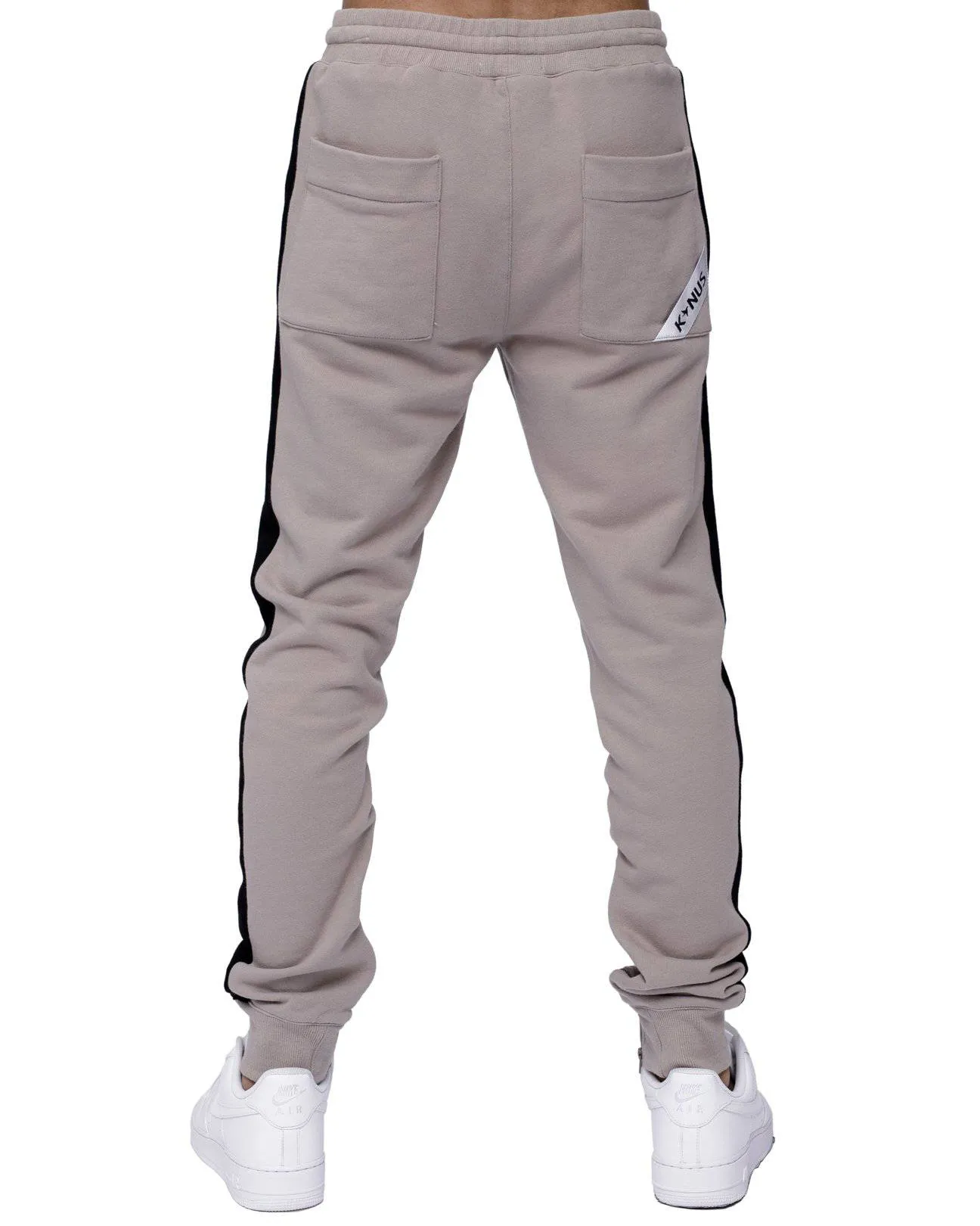 Konus Men's Side Strip French Terry Joggers in Gray