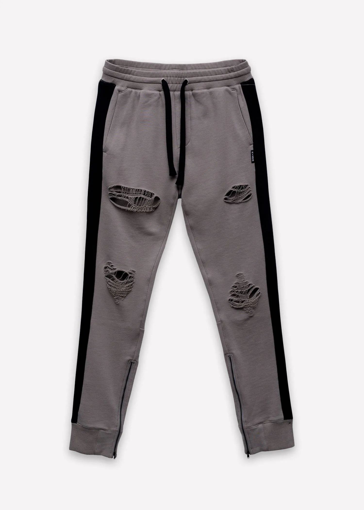 Konus Men's Side Strip French Terry Joggers in Gray