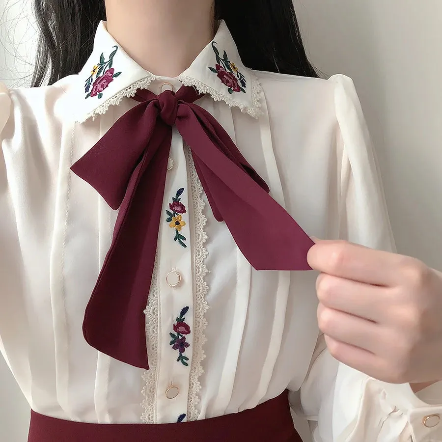 Lady Glams 2024 Women’s Tie Ribbon Tops - Office Formals